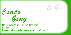 csato ging business card